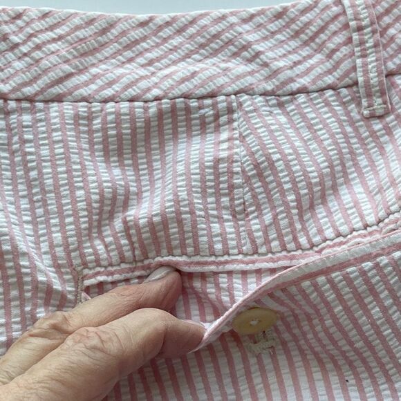Gap Women's Mid-rise Pinstripes Shorts Pink Size 4 - Picture 7 of 13